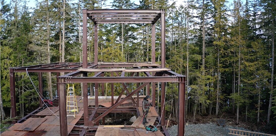 Steel frame ground level