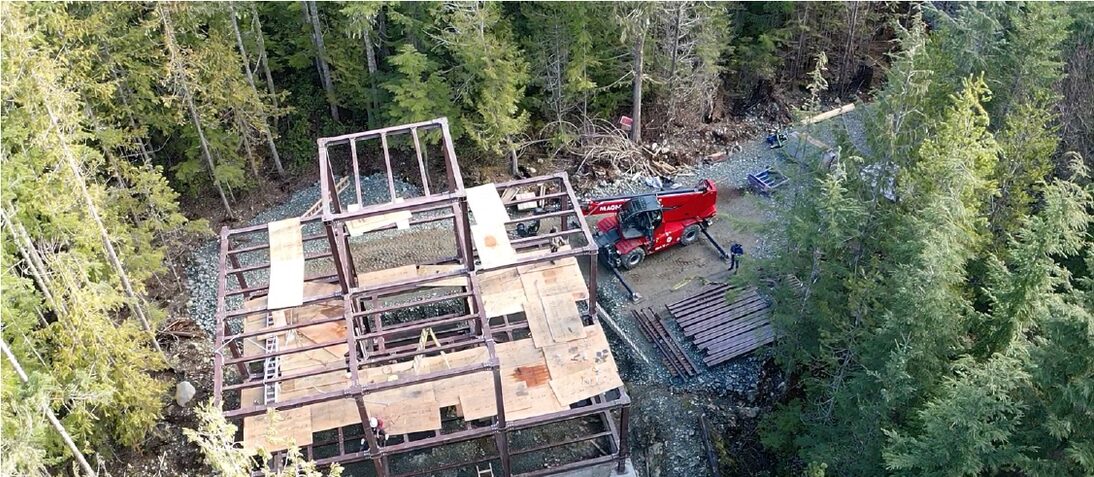 Steel frame overhead