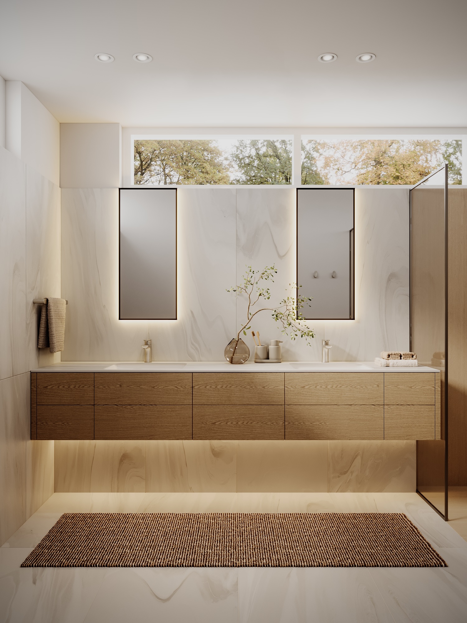 Master bathroom at Lawson West Vancouver by Eurohouse Studio