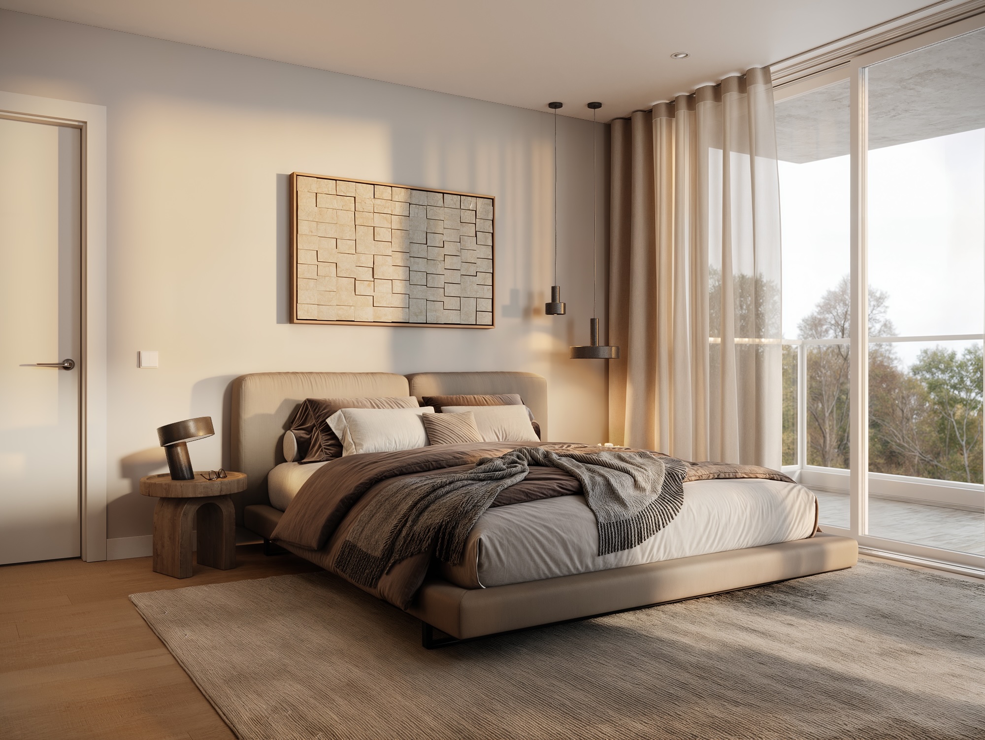 Master bedroom at Lawson West Vancouver by Eurohouse Studio