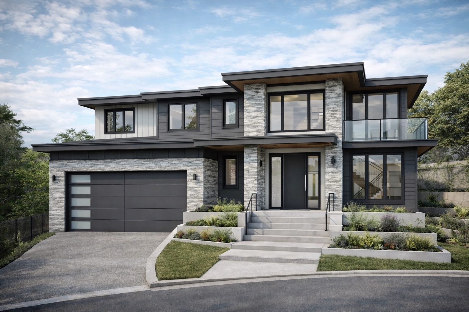 The Lawson — West Coast Contemporary with Step 5 Energy Code on a corner lot in West Vancouver by Eurohouse Studio