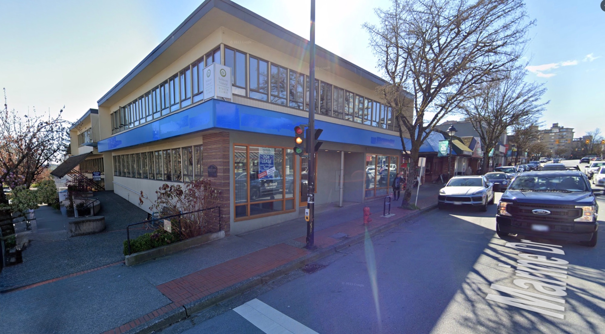 Before renovation — outdated commercial office at 1702 Marine Drive West Vancouver