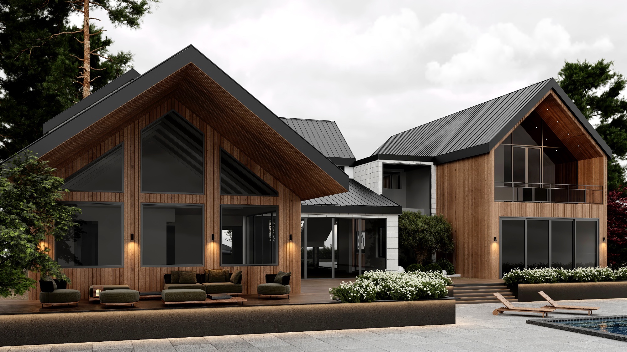 Scandinavian Barn House — 8,029 sq ft Nordic-inspired custom home under construction on Spencer Road, West Vancouver by Eurohouse Construction