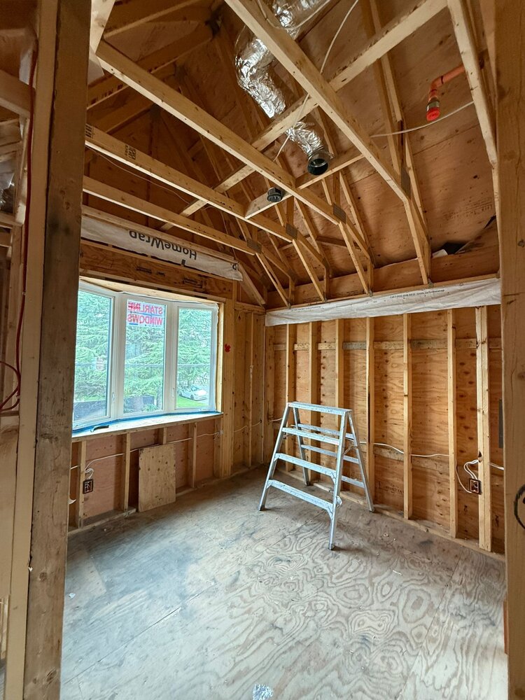 Interior framing with bay window