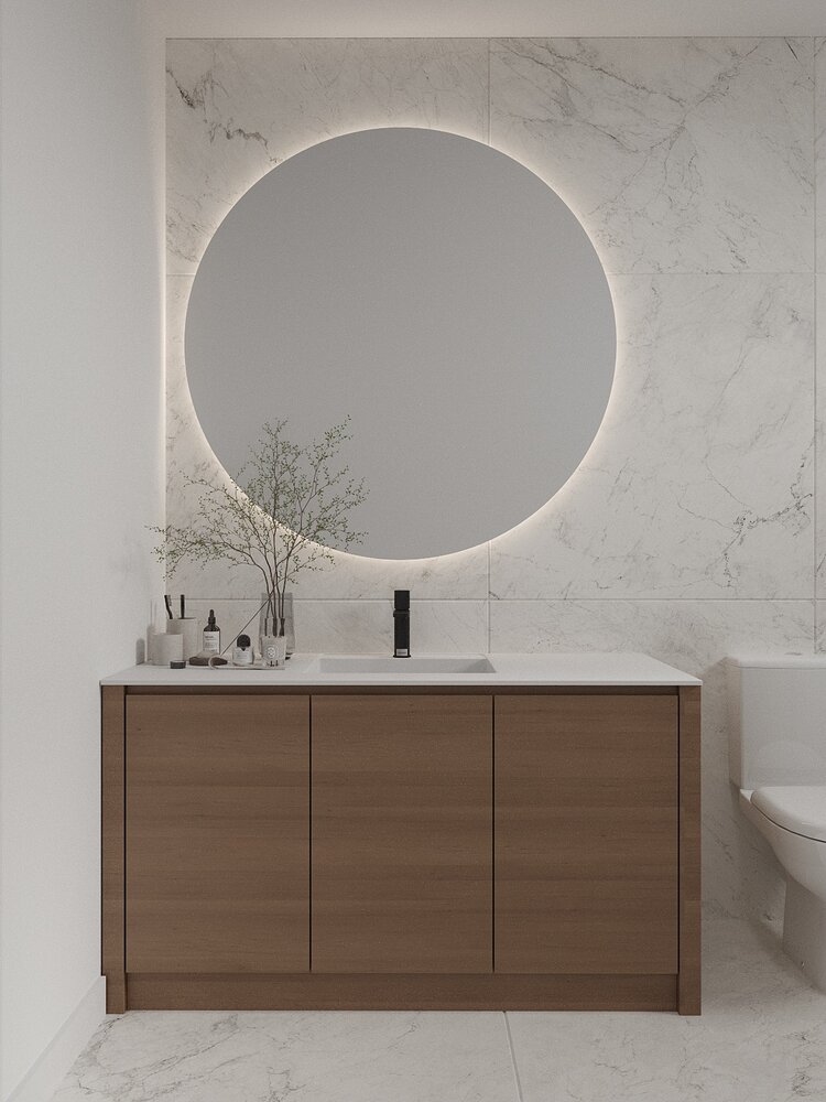 Built-in closet with open shelving