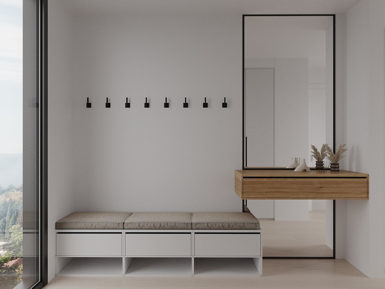 Mudroom with bench seating