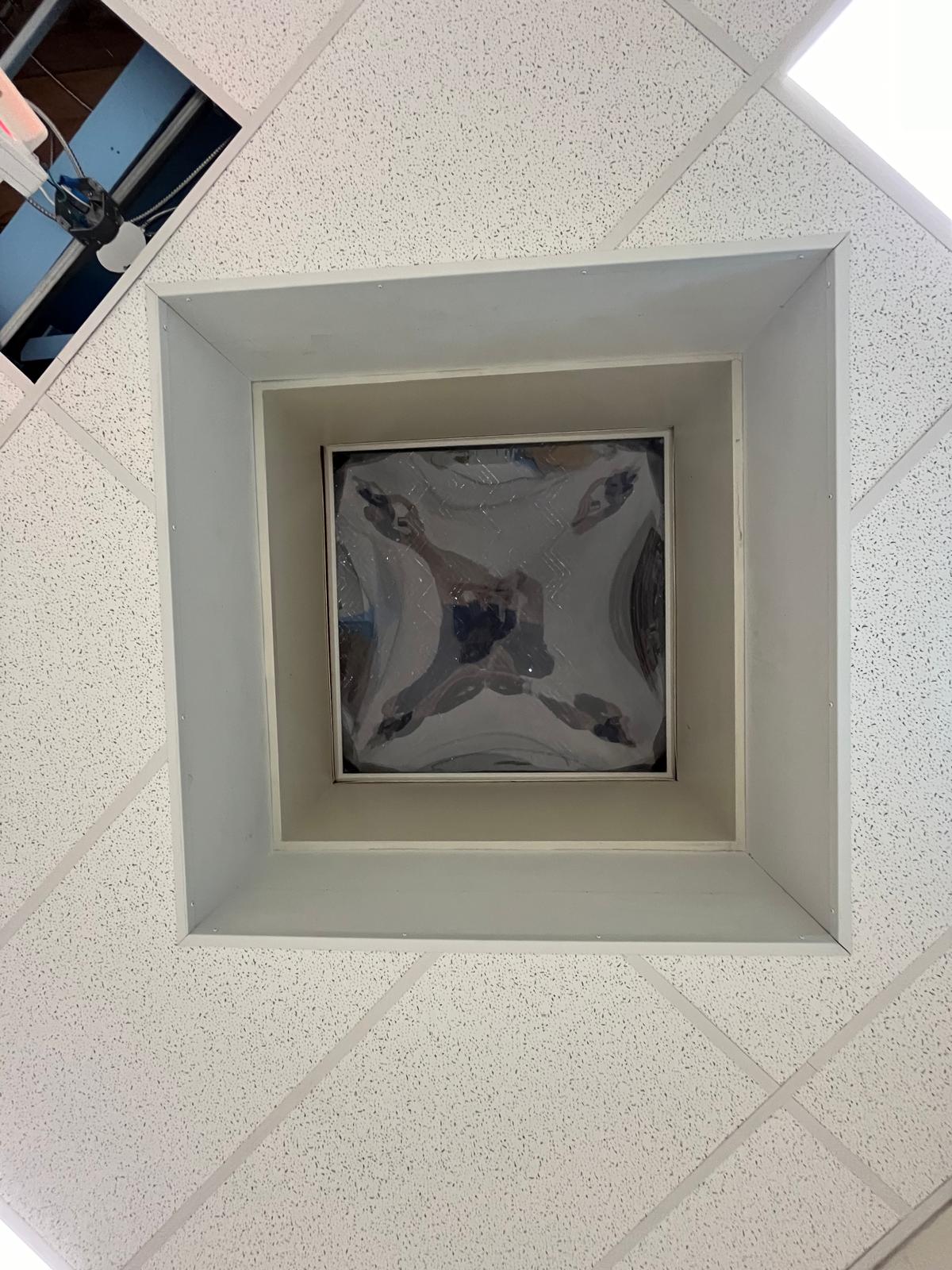 New HVAC ceiling diffuser installed in drop ceiling grid at Western Maritime Institute