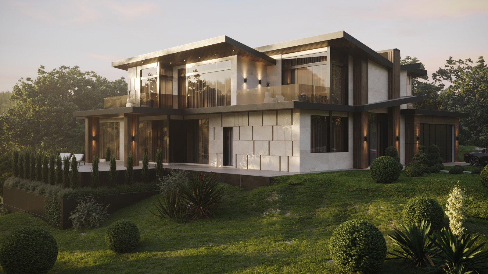 Wingline House — Concrete and steel luxury residence in West Vancouver by Eurohouse Studio